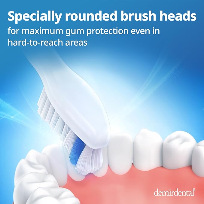 demirdental Toothbrush Heads Sensitive Compatible with Philips Sonicare Toothbrush Heads - Soft Replacement Heads for Sensitive Gums and Teeth - Gentle Brush Heads - White 8 Pack