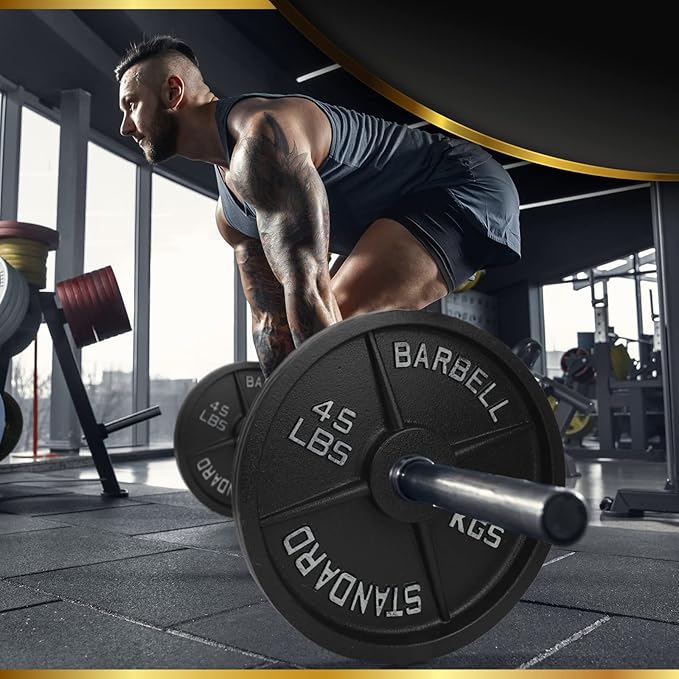 Cast Iron Olympic Weight Plates – Free Weights with 2-inch Hole & Anti-Rust Hammertone Finish - Ideal for Strength Training, Crossfit Equipment & Home Gym Set – Sold in Pairs - 2.5LB–45LB-StrideForce Fitness