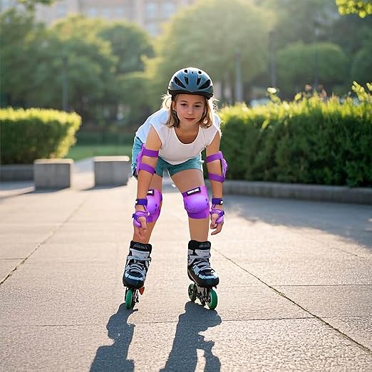 Youth/Kids Knee Pads Elbow Pads Wrist Guards Protective Gear Set for 3-15 Years Child Roller Skates, Skateboard, Cycling, Inline Skating, BMX Bike, Balance Bike, Scooter Riding and Other Outdoor Sports-StrideForce Fitness