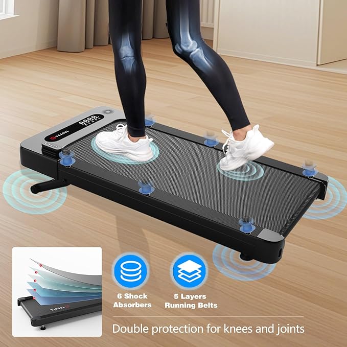Yesoul Walking Pad Treadmill with 10% Auto Incline, Under Desk Treadmill for Home Walking, Hiking & Running, 300lbs Capacity, Smart App Scenic Routes & Live Classes, Remote & LED Display-StrideForce Fitness