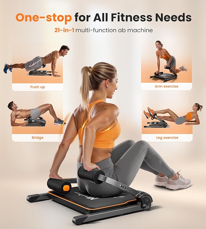 Niceday Ab Workout Equipment, Ab Machine for Stomach Workout, Ab Trainer Machine for Home, Ab Crunch Machine for Home Exercise, Sit Up Machine with Resistance Bands and 330 LBS Weight Capacity-StrideForce Fitness