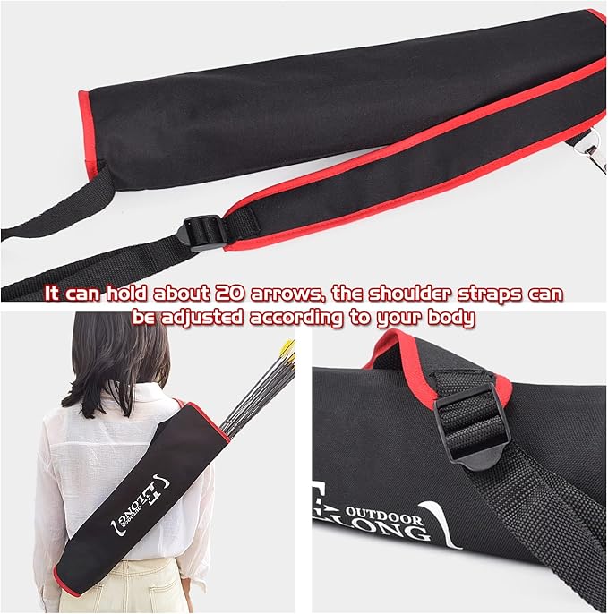 Elong Adjustable Archery Back Arrow Quiver Holder - Upgraded Quiver Arrows for Compound Recurve Bow and Hunting Target Practicing Youth and Adults-StrideForce Fitness