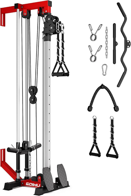 Wall Mount Cable Station, WM1 Cable Crossover Machine with 17 Positions, High and Low Cable Crossover Machine with Removable Footplate for Garage Home Gym-StrideForce Fitness
