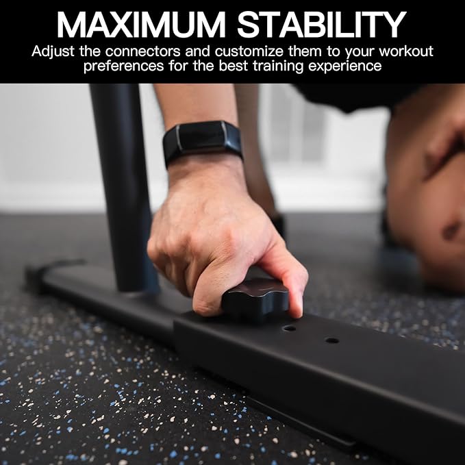 2025 Upgrade World's Best Strongest Premium Dip Bars With Adjustable Ultra-Stable Settings & Non-Slip Feet - USA Original Patent, Designed, Shipped, Warranty-StrideForce Fitness
