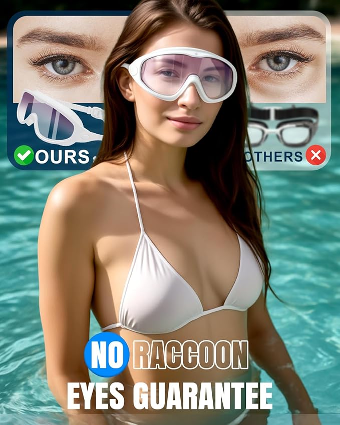 Rantizon Swim Goggles 2 Pack, Wide View Anti Fog&UV Swimming Goggles for Audlt, No Leaking Swim Glasses for Men Women Kids-StrideForce Fitness