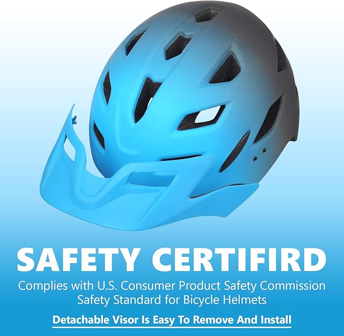 Kids Bike Helmet,Bavilk Kids Boys Girls Bike Helmets with LED Light Detachable Visor Children Youth Teen Multi-Sport for Skating Cycling Scooter Skateboard Adjustable & Lightweight 19.7"-22.4"-StrideForce Fitness