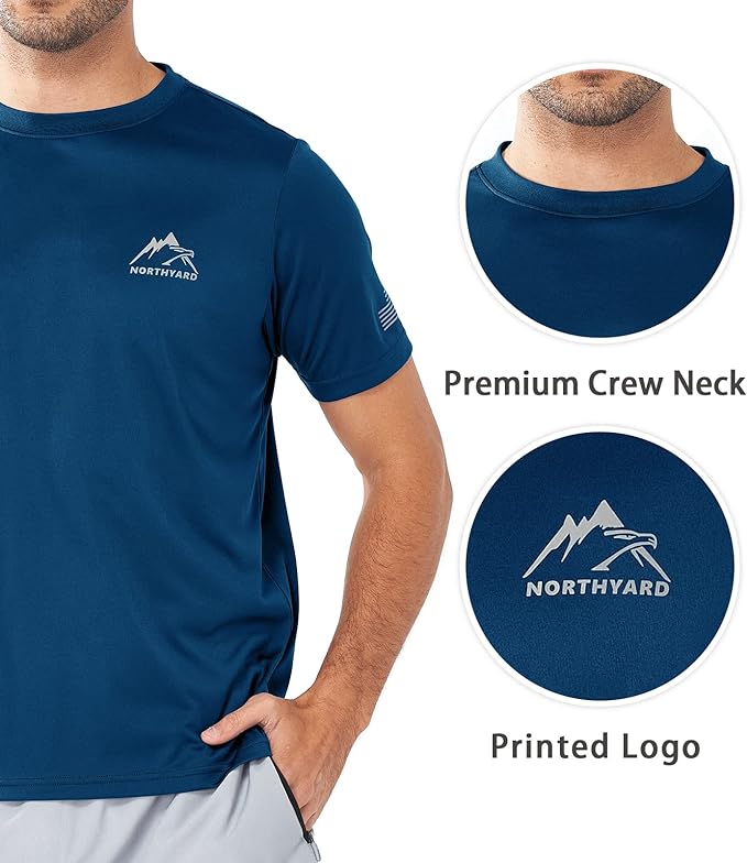NORTHYARD Men's UPF 50+ Sun Protection Shirts Swim SPF UV Quick Dry Short Sleeve T-Shirts for Athletic Fishing Rash Guard-StrideForce Fitness