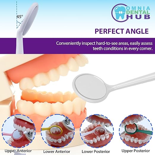 200 PCs Dental Grade Disposable Dental Mouth Mirrors with Spatula Handle by Omnia ONE | Fog-Free, Dual-Purpose Design – Clear Visibility & Tongue Retraction – Ideal for Exams & Procedures