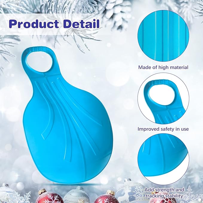 10 Pcs Snow Sled Board for Kids Outdoor Winter Plastic Skiing Boards with Handle Portable Downhill Sleds Snowboard Sleigh for Kids Snow Grass and Sand Boarding, 5 Colors-StrideForce Fitness