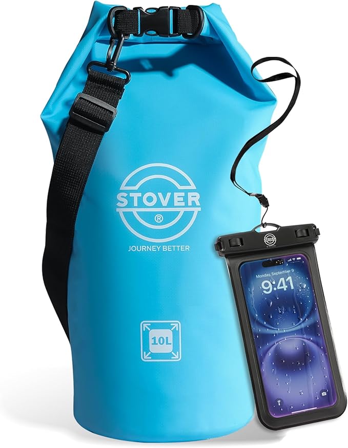 STOVER 5/10/25/30/40/55L Waterproof Backpack- Floating Dry Bag for Kayaking, Travel, Beach, Hiking, & Camping, Men/Women-StrideForce Fitness