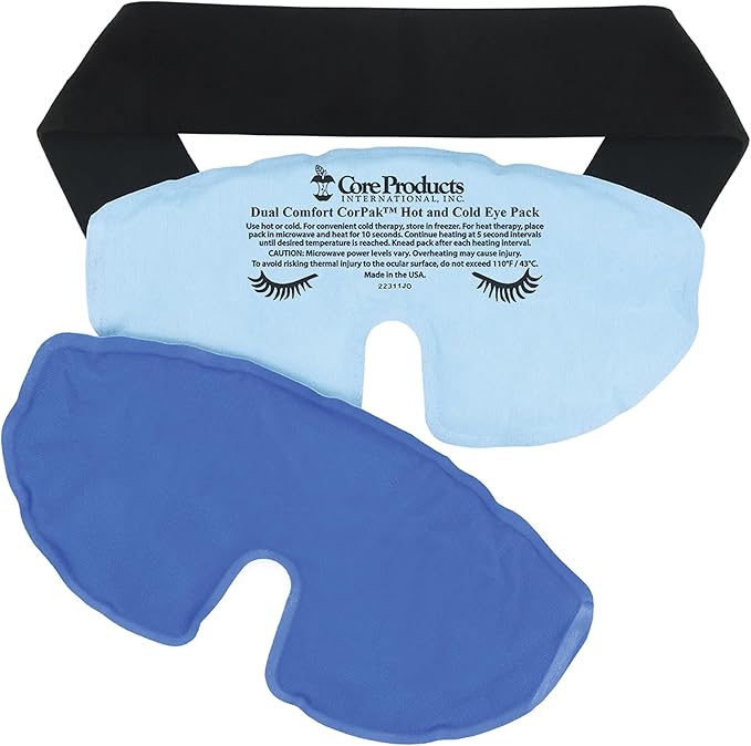 Core Products Dual Comfort Migraine CorPak Hot Cold Therapy, Eye Mask Compress, No Frost, Includes Strap-StrideForce Fitness