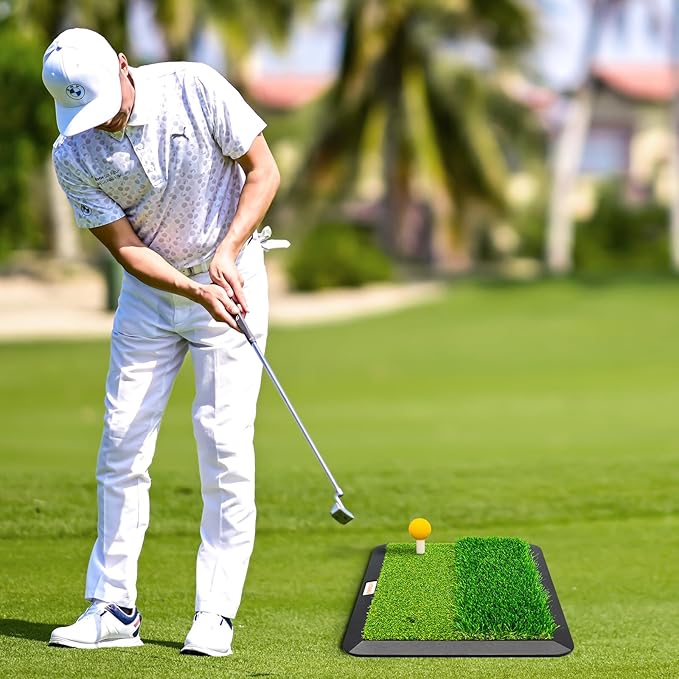 Dual-Turf Portable Golf Training Equipment - Fairway & Rough Turf Golf Mat, Golf Hitting Mat, Golf Practice Mats with Turf for Chipping & Swing Practice - Ideal Golf Practice Mat for Home and Backyard-StrideForce Fitness