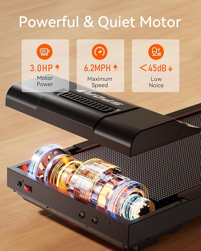 Treadmill for Home, 3.0HP Folding Treadmill with Incline, 300 lbs Capacity, Bluetooth & Heart Rate Sensor, Space-Saving Design-StrideForce Fitness