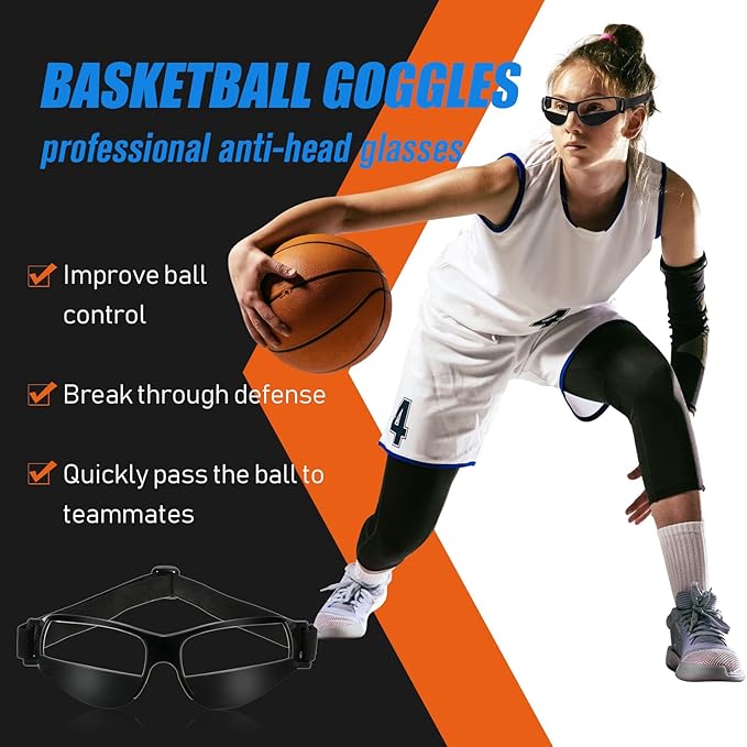 Dribbling Goggles Basketball Sports Glasses Adjustable Dribbling Black Goggles Basketball Training Equipment-StrideForce Fitness