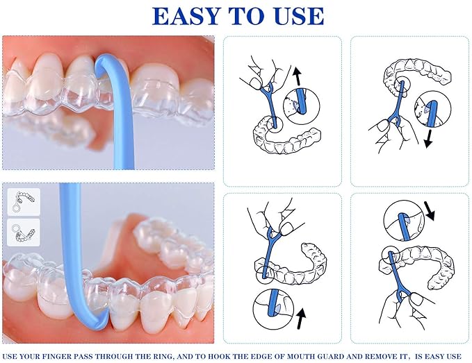 Aligner remover tool, With a Retainer Case with mirror and vent hole, used for oral care removal (2 pack)