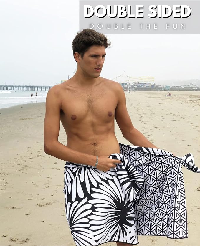 ECCOSOPHY Microfiber Beach Towel - Sand Free Towels are Quick Dry, Light Weight, Super Absorbent - Perfect Pool, Travel, Cruise, Camping Essentials - Oversized Extra Large for Adults 71x35 in-StrideForce Fitness