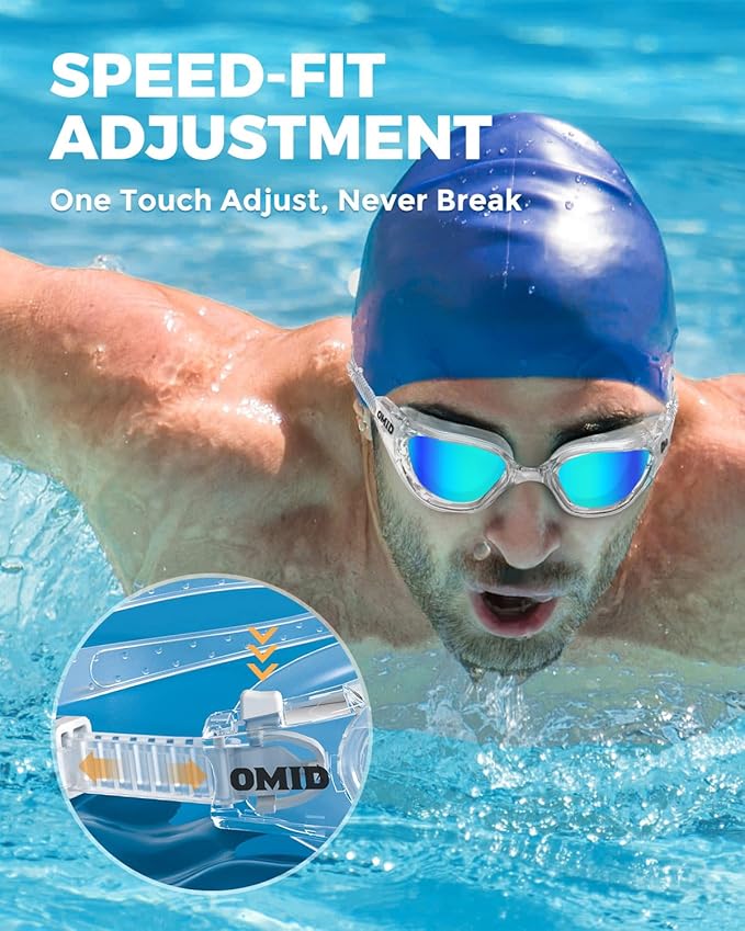 OMID Swim Goggles, P2 Polarized Swimming Goggles for Men Anti-fog Goggles Swimming for Adult Women-StrideForce Fitness