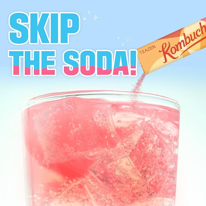 TEAZEN Mango Guava Kombucha Tea, Hydration Drink Mix, Sugar Free, Live Probiotics & Prebiotics, 10 Sticks, 1.76oz-StrideForce Fitness