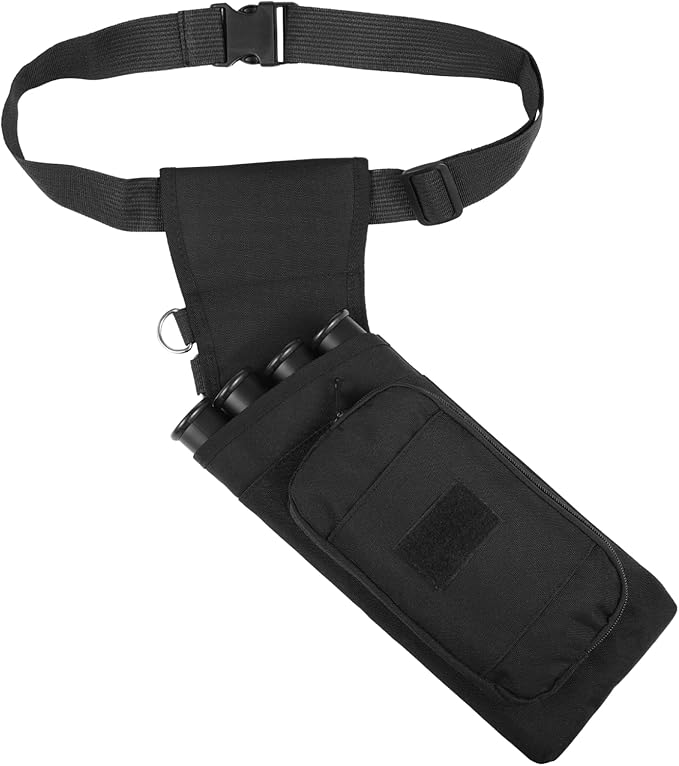 4 Tubes Hip Quiver, Nylon Fabric Waist Arrow Quiver with Pockets and Adjustable Strap for Archery Shooter, Outdoor Arrow Storage-StrideForce Fitness