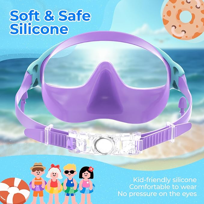 Swim Goggles for Kids 3-15 with Earplugs Large Frame Anti-Fog/UV Swimming Goggles for Boys Girls Toddler 2PCS-StrideForce Fitness