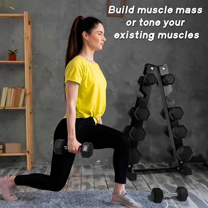 RitFit 5-650 LBS PVC Encased Hex Dumbbell Sets with Optional Rack for Home Gym, Hand weight with Chrome Handle for Strength Training, Workouts-StrideForce Fitness