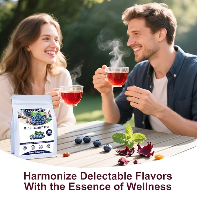 TEARELAE - Blueberry Tea, 40 Count - Premium Blueberry Tea Bags with Hibiscus, Mint & Raisins - Refreshing Taste - Non-GMO - Caffeine-Free-StrideForce Fitness
