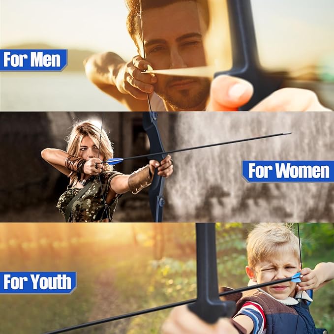 Bow and Arrow Set for Adults Beginner Teens, Dual Arrow Rest for Right and Left Handed Bows 20lbs 30lbs 40lbs Entry Level to Intermediate Archers Complete Equipped Value for Money-StrideForce Fitness