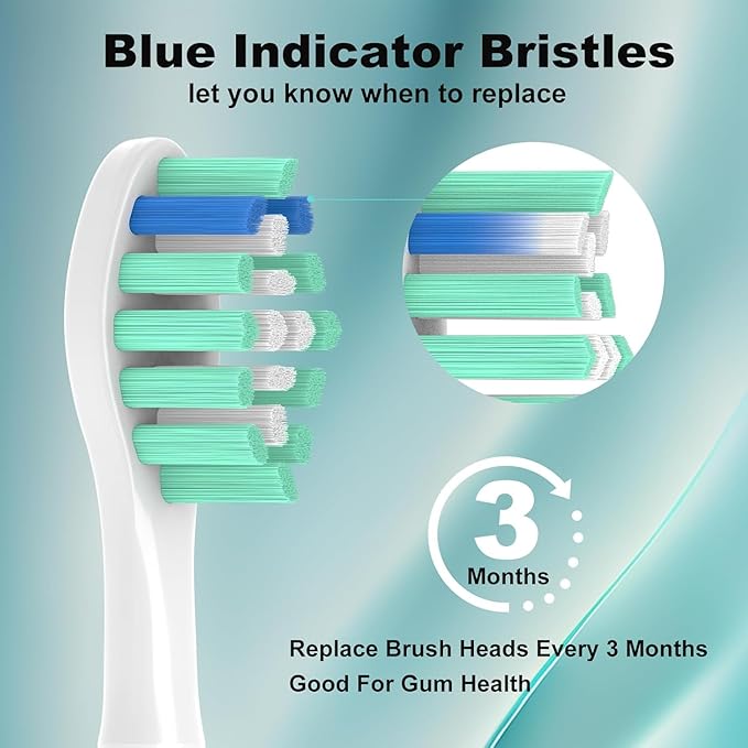 Replacement Heads Compatible with Philips Sonicare Toothbrush C1 C2 C3 A3 W3 G2 G3 4100 5100 6100 1100 2100 3100, Toothbrush Heads Brush Head, 12 Black