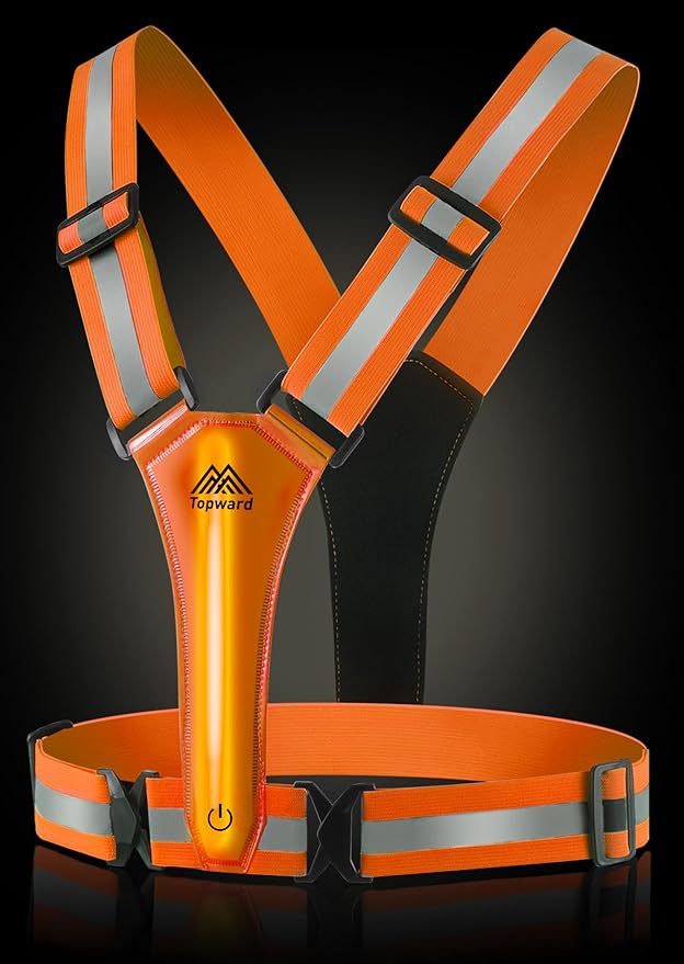 LED Reflective Vest Safety Gear, Light Up Vest for Night Walking Cycling, High Visibility Running Vest with Reflective Strips-StrideForce Fitness