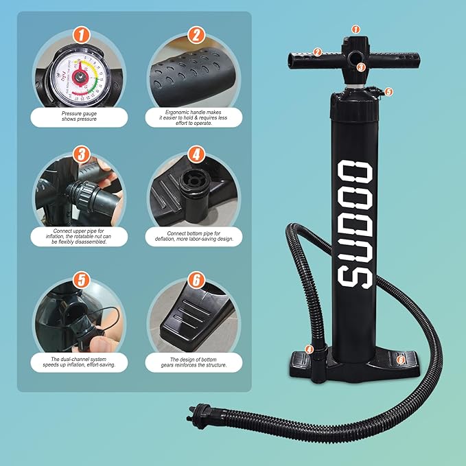 Inflatable Stand Up Paddle Board 10‘x30‘‘- Ultra-Light SUP with Backpack, Pump, Paddle, Coil Leash, 3 Fins, Repair Kit, Stable Design, Non-Slip EVA Deck for Adults & Youth-StrideForce Fitness