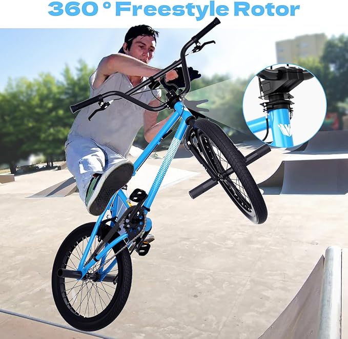 67i Boys BMX Bike 18/20 Inch Ages 8-12 Kids Bicycle with Front Rear U Brake Adjustable Seat Iron Fork 2.09" Wide Tires-StrideForce Fitness