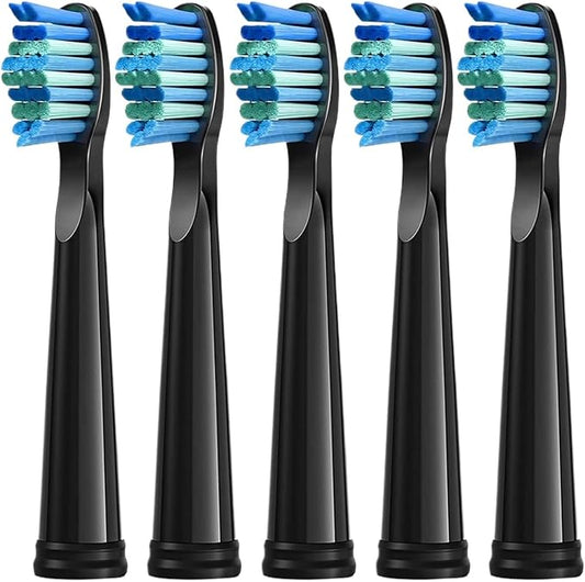 5/10 Pcs Replacement Brush Heads, Compatibility for Seago ，Fairywill Electric Toothbrush Head Refill Tooth Clean(5pcs Black)