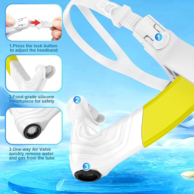Greatever Detachable Portable Snorkel for Lap Swimming Unisex-Adult Silicone Adjustable Headband One Way Exhaust Valve-StrideForce Fitness