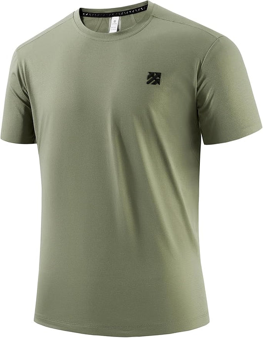 Mens Seamless Workout T-Shirts Lightweight Moisture Wicking Running Hiking Camping Tennis Pickleball Shirts for Men-StrideForce Fitness