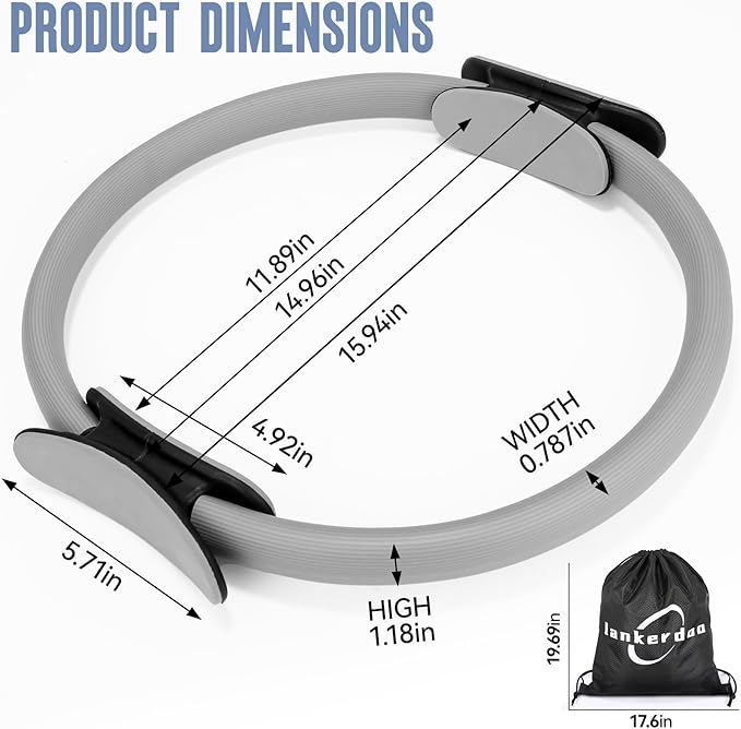 Pilates Ring Fitness Circle 14" Yoga Rings Magic Circle with Dual Padded Handles for Toning Arms, Thighs/Legs & Core，Home Exercise Equipment ﻿-StrideForce Fitness