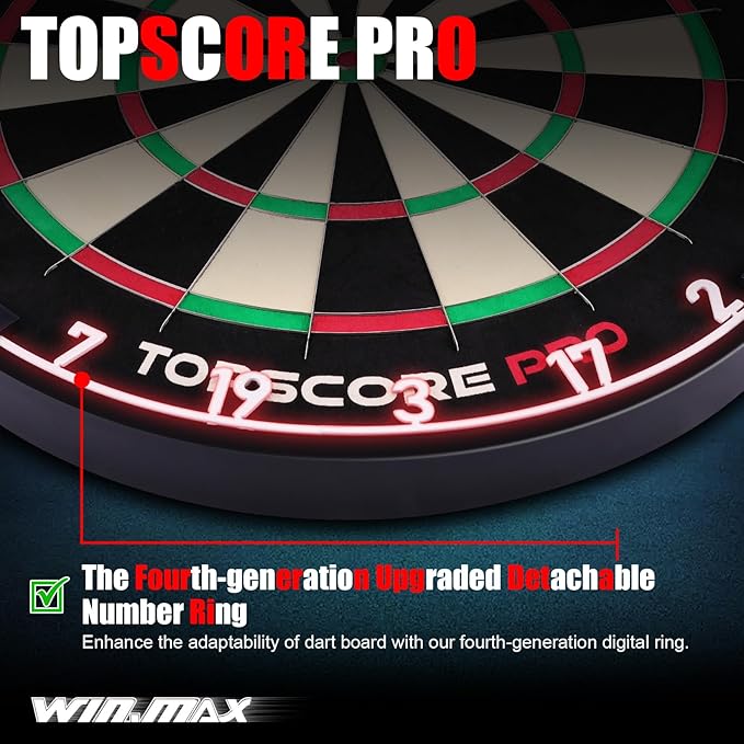 WIN.MAX Dart Board - Bristle Steel Tip Dartboard Dart Boards for Adults Bristle Steel Tip Dartboard Set with 12 Darts Metal Tip-StrideForce Fitness