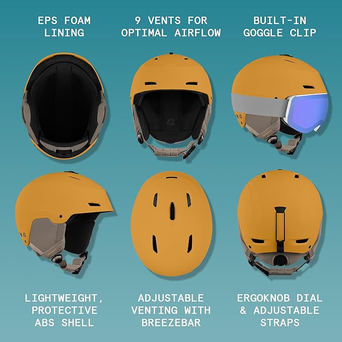 Retrospec Zephyr Ski Helmet - Snowboard Helmet for Adults & Youth - Adjustable Fit with Breathable Vents for Men, Women, Boys and Girls-StrideForce Fitness