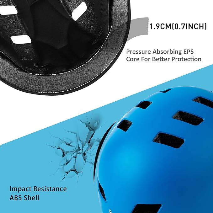 Bike Helmet 3 Sizes for Teenager Kids Youth Adults,Bavilk Skateboard Helmet Adjustable Multi-Sport Bicycle Cycling Scooter Roller Skate Inline Skating Rollerblading for Girls Boys Women Men Teen-StrideForce Fitness