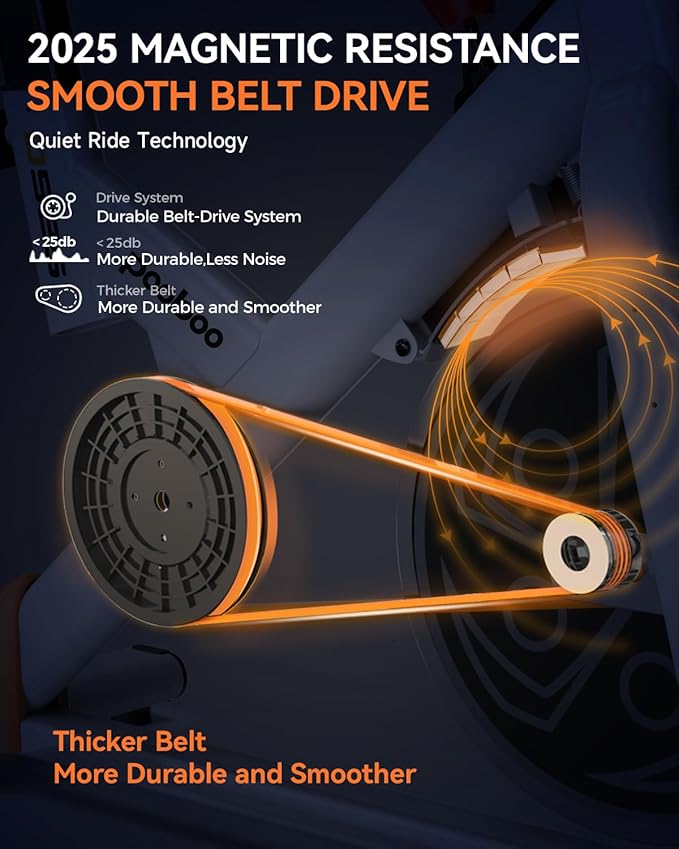 pooboo Exercise Bike, Adjustable Magnetic/Brake Pad Resistance Silent Belt Drive, Indoor Cycling Bike for Home Cardio, Fitness Stationary Bike with 350lbs/300lbs Weight Capacity &Upgraded Version Seat-StrideForce Fitness