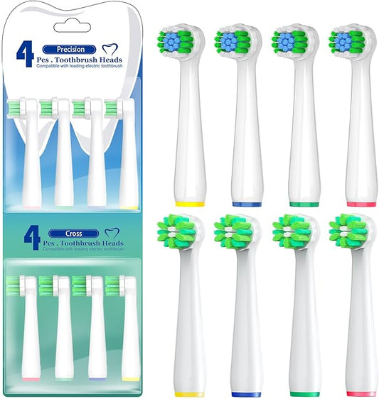 Replacement Toothbrush Heads Compatible with Oral B Braun Pro 1000 Electric Toothbrush Heads, 8 Count Precision Clean Brush Heads Refill Compatible with Oral B Pro 100/500/1000/1500/Genius X