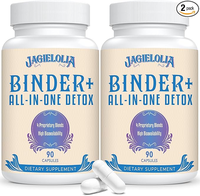 All-In-One Detox Binder Supplement 1500 MG - High Bioavailability, Liver Gut Detox Cleanse with Activated Charcoal, Zeolite & Bentonite Clay for Toxins, Liver, Digestive, 180 Vegan Capsules-StrideForce Fitness