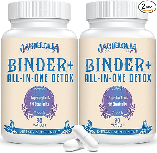 All-In-One Detox Binder Supplement 1500 MG - High Bioavailability, Liver Gut Detox Cleanse with Activated Charcoal, Zeolite & Bentonite Clay for Toxins, Liver, Digestive, 180 Vegan Capsules-StrideForce Fitness