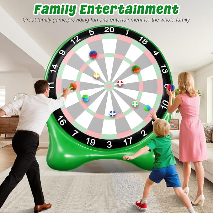 Inflatable Soccer Dart Board, Giant Kick Darts,Indoor Outdoor Lawn Yard Games for Kids Adults Family, Big Jumbo Carnival Games for Party | 6ft Dart Boards with Pump Accessories-StrideForce Fitness