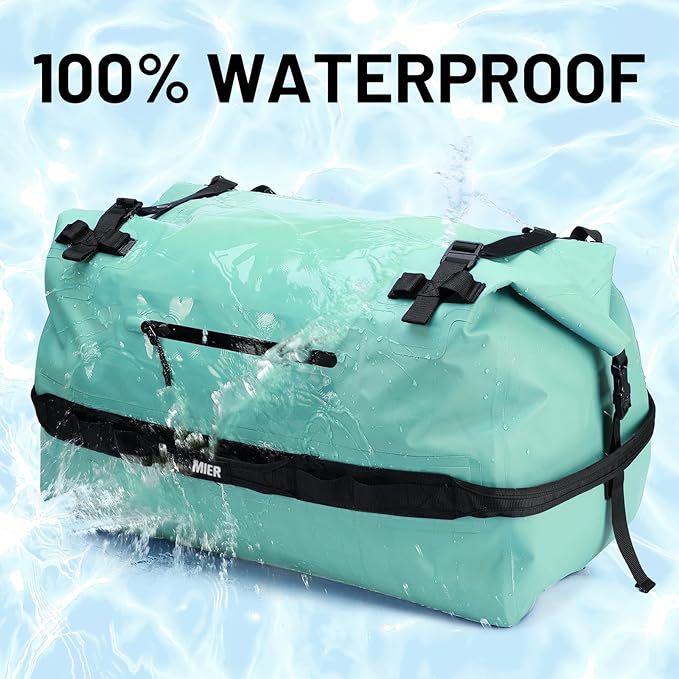 MIER Large Waterproof Duffel Bag Rolltop Dry Backpack Duffle Bags for Kayaking, Rafting, Boating, Swimming, Camping, Travel, Gym, Beach, 60L/80L-StrideForce Fitness