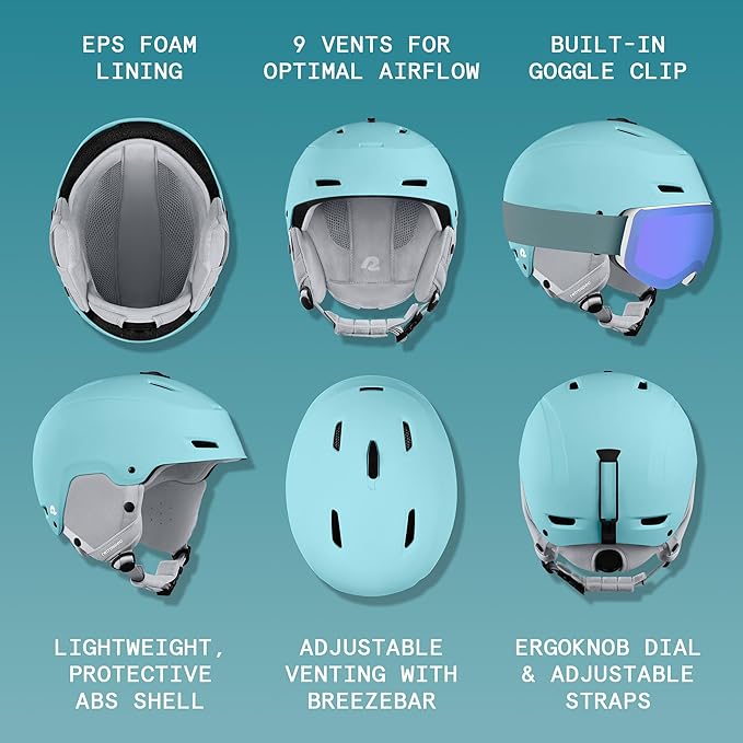 Retrospec Zephyr Ski Helmet - Snowboard Helmet for Adults & Youth - Adjustable Fit with Breathable Vents for Men, Women, Boys and Girls-StrideForce Fitness