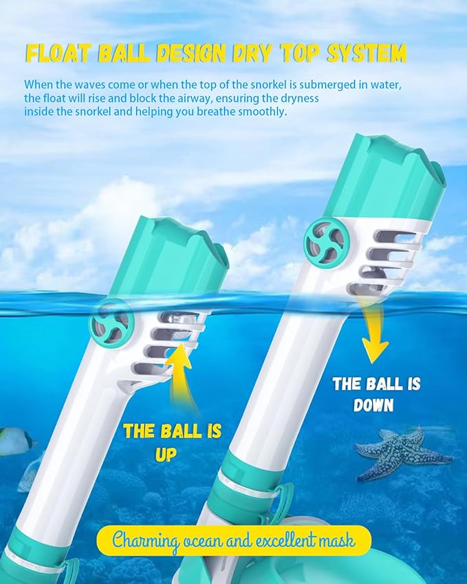 W WSTOO Kids Full Face Snorkel Masks,Suitable for Beginners Dry Top Snorkeling Gear,Can Your Mouth or Nose to Breathe,180 Degrees Panoramic View,Anti-Fog Anti-Leak,Summer Travel and Vacationing Gifts-StrideForce Fitness