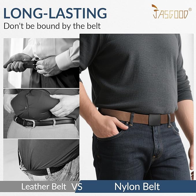 JASGOOD Nylon Canvas Breathable Military Tactical Men Waist Belt With Plastic Buckle-StrideForce Fitness