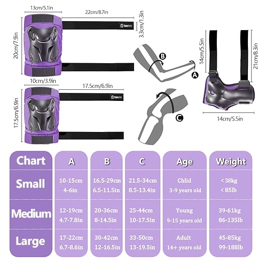 Skating Protective Gear Kids Toddler Knee Pads and Elbow Pads Set, Bike Protection for Kids Wrist Guards for Roller Skating Skateboarding Cycling Purple-StrideForce Fitness