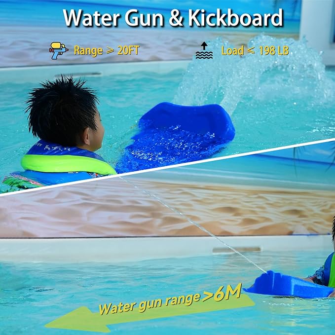 Electric Swimming Kickboard for Kids – 2-in-1 Water Jet & Propeller, Water Scooter Float Board for Swim Training, 6.1kgf Thrust, 24V/4.6Ah Battery, 45 Min Runtime, Load 198 lbs, Summer Pool Toy-StrideForce Fitness
