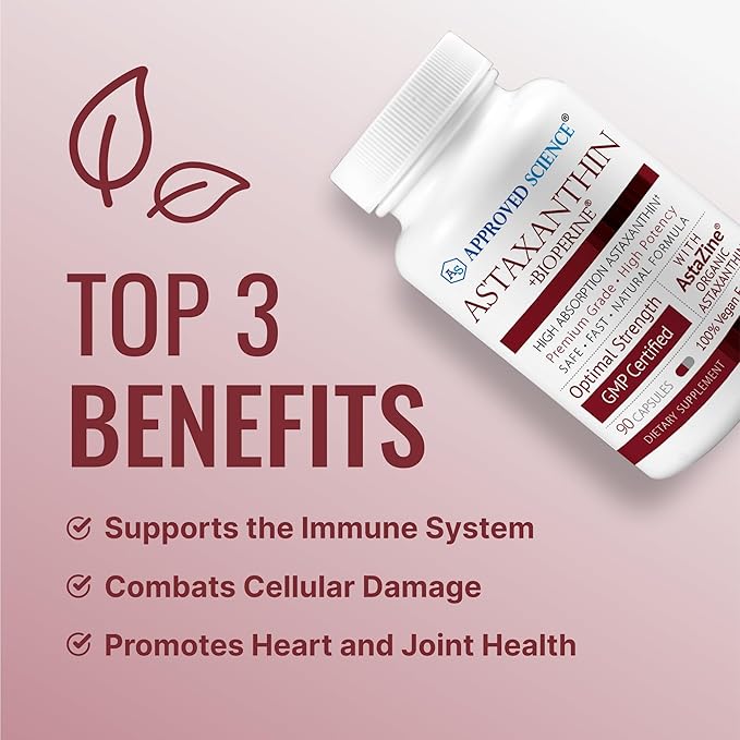 Approved Science® Astaxanthin 12 mg - Extra Strength Antioxidant - Supports Heart, Eyes, Skin - 180 Vegan Capsules - 6 Month Supply-StrideForce Fitness
